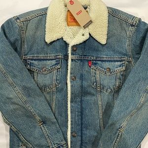 BRAND NEW VINTAGE FIT SHERPA TRUCKER JACKET $75